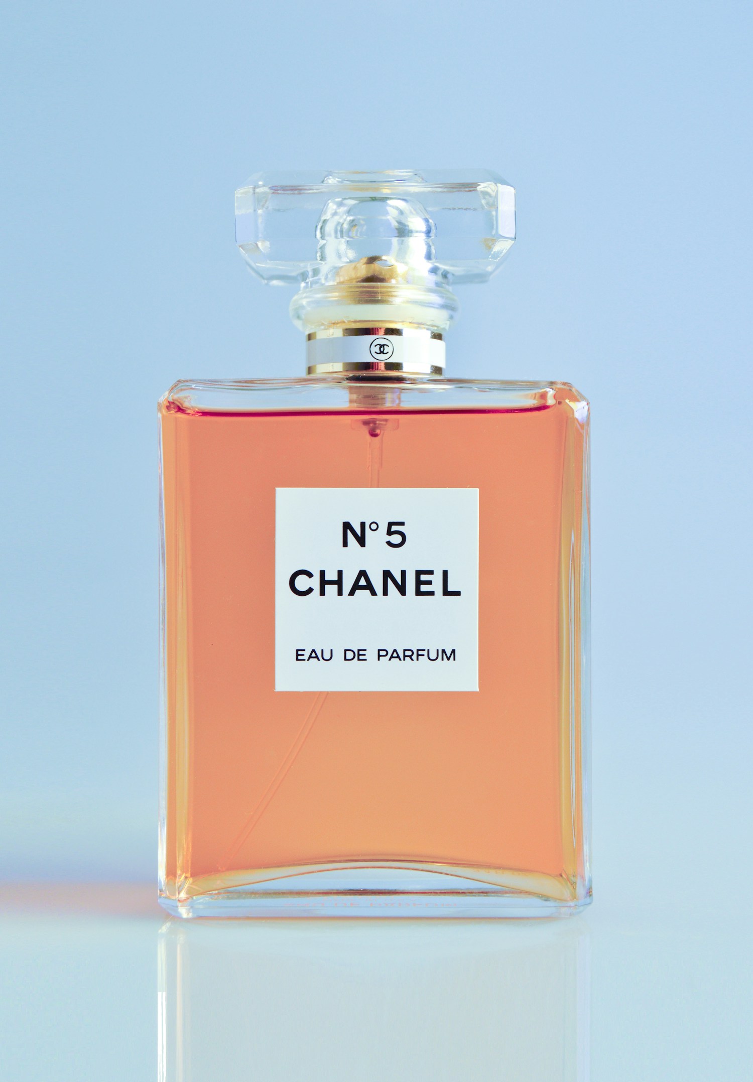 Perfume bottle photographed as a striking product campaign